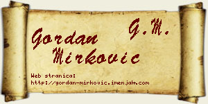 Gordan Mirković vizit kartica